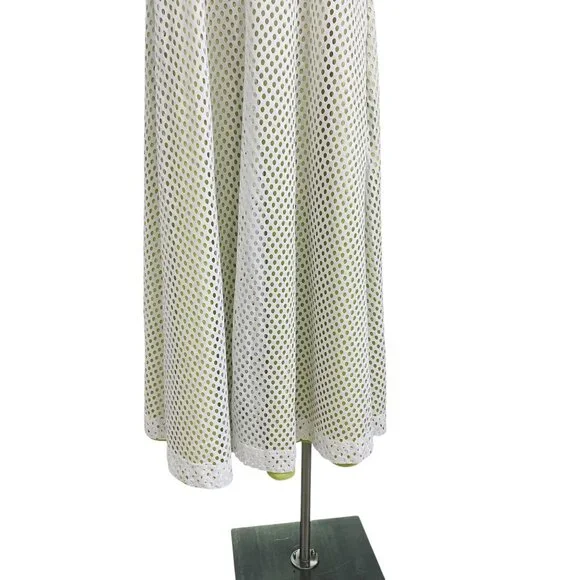 GSTQ XS White Neon Sole Mesh Maxi Dress Halter Long Resort Beach Cover Up NWT - Picture 10 of 14